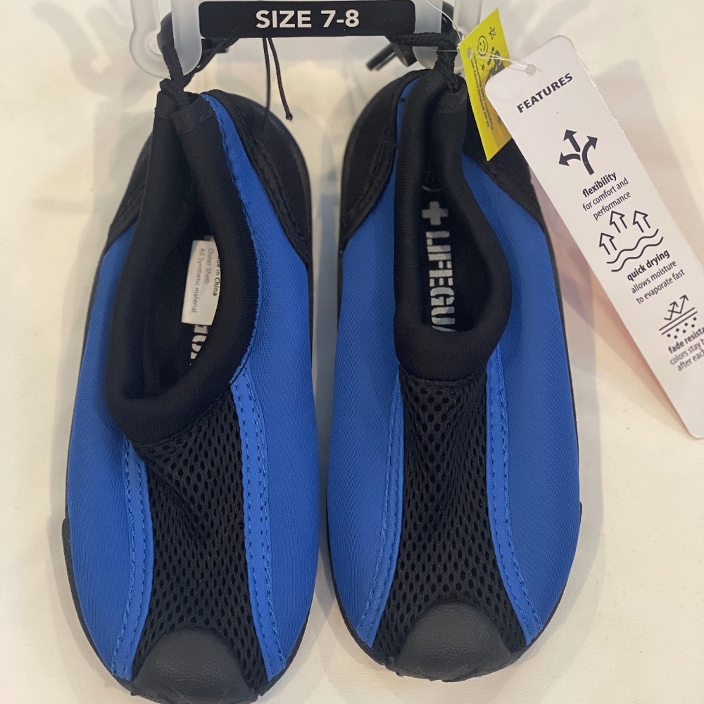 Kids Water Shoes - Brand Lifeguard - Size 7/8 Little Kids- Color Blue & Black